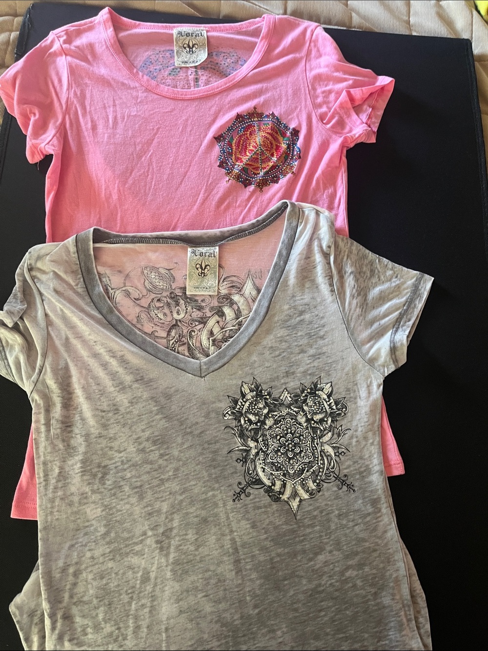 Embellished Lightweight Graphic Tee — Bundle of Two Large